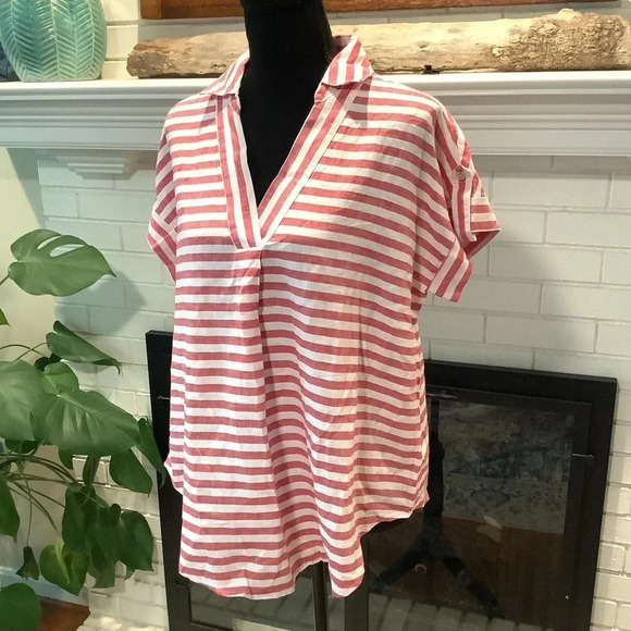 #300 NWT Super Soft Liz Claiborne Linen Top Size Small. Oversized - Picture 1 of 8